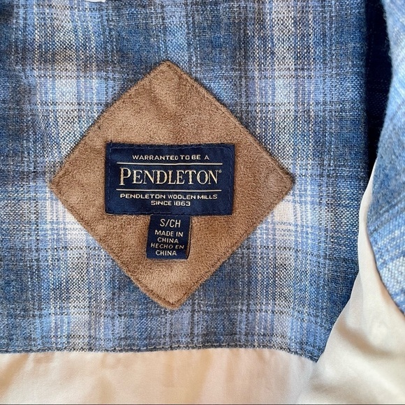 Pendleton Deep Pile Fuzzy Shearling Jacket With Wool Plaid Accents Size Small - Picture 13 of 16